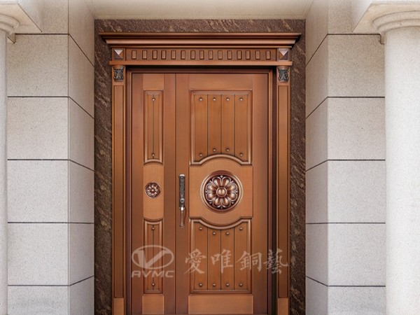 廣東別墅銅門廠家愛唯銅藝——別墅銅門款式“花開富貴”