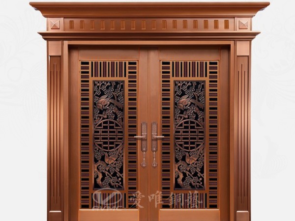 廣東銅門(mén)廠家愛(ài)唯銅藝——鏤空透光通風(fēng)入戶銅門(mén)別墅銅門(mén)